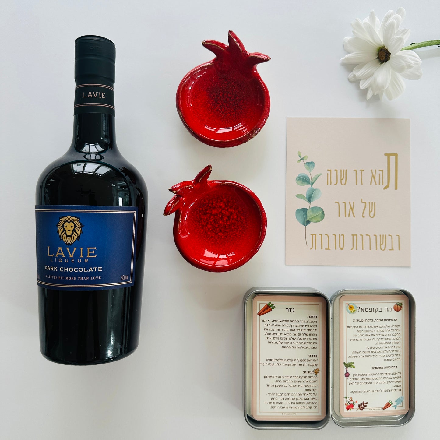 Rosh Hashanah Cheers Set – Liqueur & Symbolic Bowls