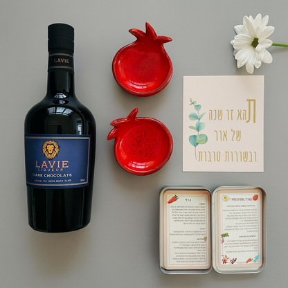 Rosh Hashanah Cheers Set – Liqueur & Symbolic Bowls